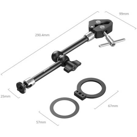 SmallRig 5604 - ramię Magic Arm z zaciskiem szczękowym i mocowaniem MagSafe - wymiary